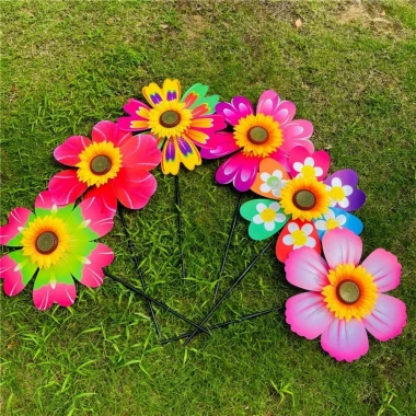 Cối Xay Gió Hướng Dương CORSAKI - Pinwheel PVC 36cm, Cọc Đứng Bãi Cỏ, Trang Trí Tiệc Ngoài Trời, Giá 70.400₫