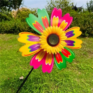 Cối Xay Gió Hướng Dương CORSAKI - Pinwheel PVC 36cm, Cọc Đứng Bãi Cỏ, Trang Trí Tiệc Ngoài Trời, Giá 70.400₫