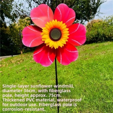Cối Xay Gió Hướng Dương CORSAKI - Pinwheel PVC 36cm, Cọc Đứng Bãi Cỏ, Trang Trí Tiệc Ngoài Trời, Giá 70.400₫