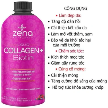 Collagen Dạng Nước Zena Nutrition Liquid Collagen + Biotin - Dưỡng da, tóc, móng, Giá 1.350.000₫ (Giảm từ 1.674.000₫) 5