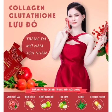 Collagen Glutathione Lựu Đỏ - Thực phẩm bổ sung da trẻ, tăng sức đề kháng, hộp 20 gói 20ml, giá chỉ 385.000₫ 6