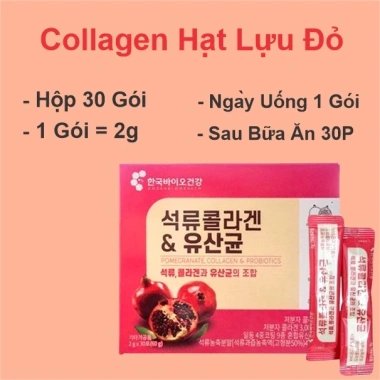 Collagen Lựu Đỏ Hàn Quốc 30 Gói - Da Đẹp, Mờ Nám, Tăng Đàn Hồi, Săn Chắc 45k
