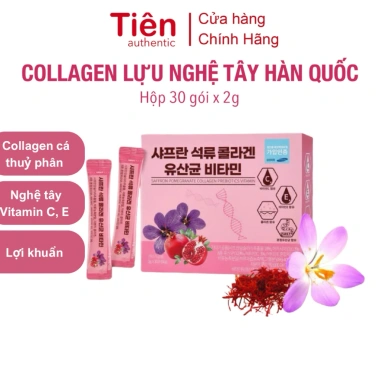 Collagen Lựu Đỏ Nhuỵ Hoa Nghệ Tây Saffron Hàn Quốc - Dưỡng da trẻ trung, giảm nếp nhăn, giá ưu đãi 55.000₫