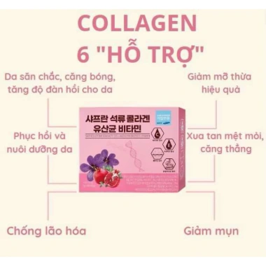 Collagen Lựu Đỏ Nhuỵ Hoa Nghệ Tây Saffron Hàn Quốc - Dưỡng da trẻ trung, giảm nếp nhăn, giá ưu đãi 55.000₫ 4 Collagen Lựu Đỏ Nhuỵ Hoa Nghệ Tây Saffron Hàn Quốc - Dưỡng da trẻ trung, giảm nếp nhăn, giá ưu đãi 55.000₫ 4
