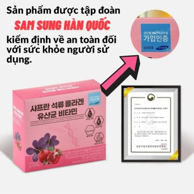Collagen Lựu Đỏ Nhuỵ Hoa Nghệ Tây Saffron Hàn Quốc - Dưỡng da trẻ trung, giảm nếp nhăn, giá ưu đãi 55.000₫