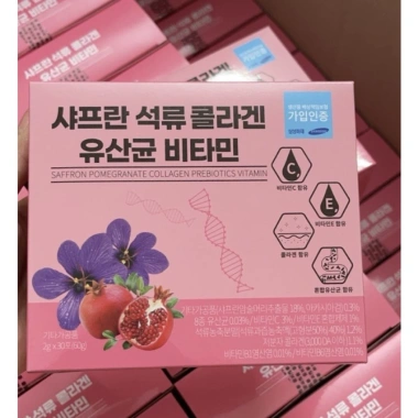 Collagen Lựu Đỏ Nhuỵ Hoa Nghệ Tây Saffron Hàn Quốc - Dưỡng da trẻ trung, giảm nếp nhăn, giá ưu đãi 55.000₫