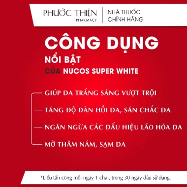 Collagen NUCOS Super White 10x50ml - Trắng, mờ thâm nám, giảm tàn nhang, 1,012k 2