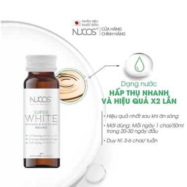 Collagen NUCOS Super White 10x50ml - Trắng, mờ thâm nám, giảm tàn nhang, 1,012k 5