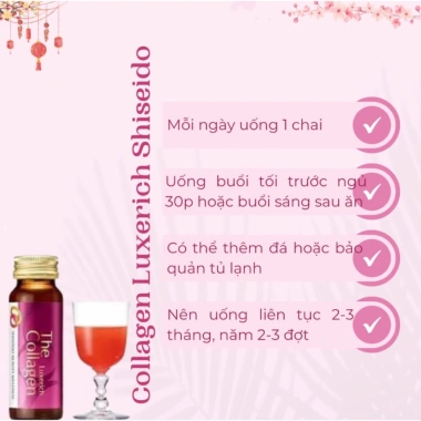Collagen Shiseido Luxerich 10x50ml - Dưỡng da trẻ trung, giảm nếp nhăn, giá 840k 5 Collagen Shiseido Luxerich 10x50ml - Dưỡng da trẻ trung, giảm nếp nhăn, giá 840k 5
