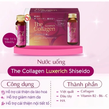 Collagen Shiseido Luxerich 10x50ml - Dưỡng da trẻ trung, giảm nếp nhăn, giá 840k