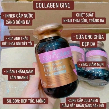 Collagen Springleaf 6-IN-1 180 viên Úc - Dưỡng da trẻ trung, da căng mịn, giảm nếp nhăn 648.000₫