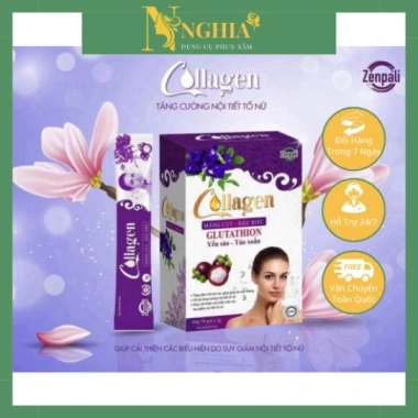 Collagen Zenpali Măng Cụt Đậu Biếc 30 Gói - Làm Đẹp Da, Cân Bằng Nội Tiết Nữ