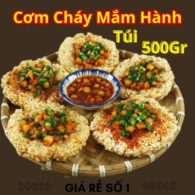 Cơm cháy 5 vị trong túi 500gr - Gà lá chanh, Bò, Chà bông, Mắm hành - 35.000 VND
