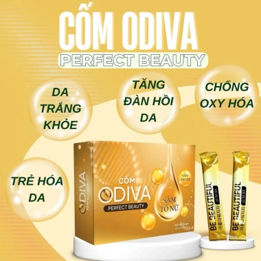 Cốm collagen ODIVA Sâm Tố Nữ + Nấm Linh Chi 20 gói - Giá 120k, hỗ trợ làm đẹp da