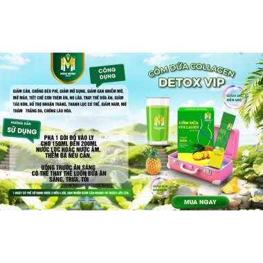 Cốm dứa collagen detox VIP – Dưỡng da, giảm cân, chống lão hoá, chỉ 188.000₫ 4 Cốm dứa collagen detox VIP – Dưỡng da, giảm cân, chống lão hoá, chỉ 188.000₫ 4