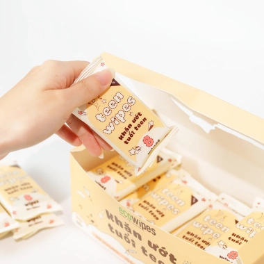 Combo 02 hộp 40 gói Khăn ướt mini Teen Wipes 8 tờ không mùi gọn bỏ túi giá ưu đãi 29.000₫