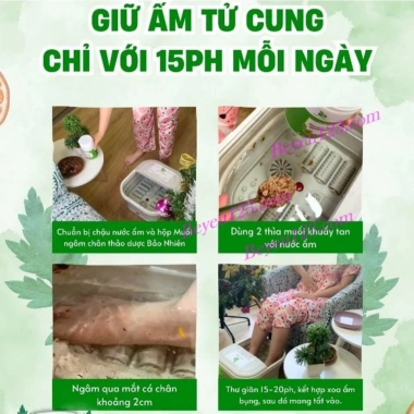 Combo 03 muối ngâm chân IVF Bảo Nhiên – Giữ ấm tử cung, điều hòa khí huyết – 315k