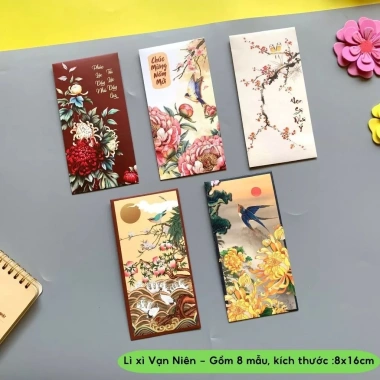 Combo 03 Túi Lì Xì Vạn Niên Tết 2.026 - Giấy Dày C150gsm Cán Mờ Sang Trọng, 40.000đ