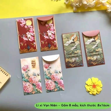 Combo 03 Túi Lì Xì Vạn Niên Tết 2.026 - Giấy Dày C150gsm Cán Mờ Sang Trọng, 40.000đ