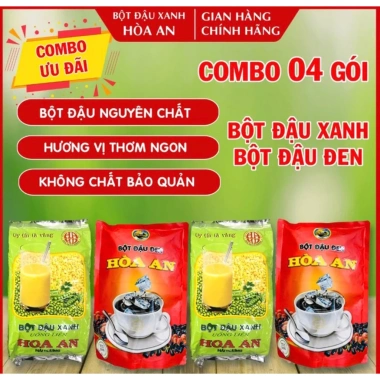 Combo 04 Gói Bột Đậu Xanh Hoa An 500gr - Giá 162.180₫, Tiết Kiệm và Dinh Dưỡng