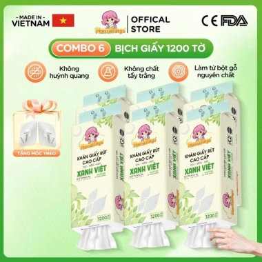 Combo 06 Bịch Giấy Vệ Sinh Treo Tường Xanh Việt, Khăn Giấy Rút Đa Năng 1.200 tờ 4 lớp Hannah Seyo - 129k Combo 06 Bịch Giấy Vệ Sinh Treo Tường Xanh Việt, Khăn Giấy Rút Đa Năng 1.200 tờ 4 lớp Hannah Seyo - 129k