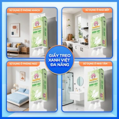 Combo 06 Bịch Khăn Giấy Rút 1.280 Tờ Xanh Việt Hannah 4 Lớp Mềm Mịn Giá 150.000 VND 3