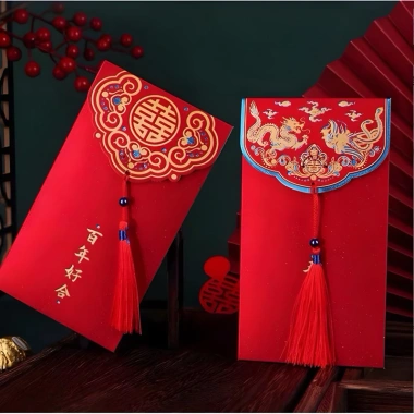Combo 10-20 bao lì xì đám cưới - Lì xì bưng quả, hỷ màu đỏ, giá chỉ 19.000đ
