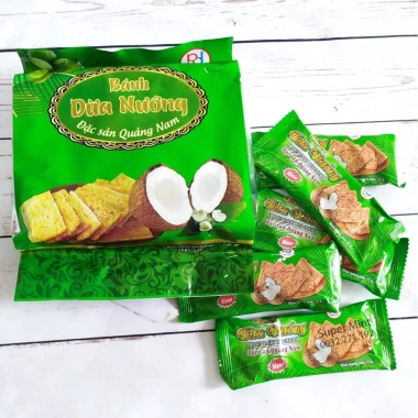 Combo 10 bánh dừa nướng Quảng Nam 150g - Đồ ăn vặt Tết, chỉ 175k