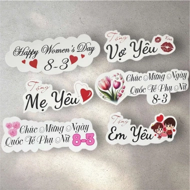 Combo 10 Banner và Tag cài thiệp hoa lãng hoa chủ đề 8/3 - Chọn mẫu, chỉ 15.900₫