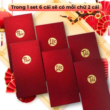 Combo 10 Bao lì xì đỏ Tết 2.026 - Sang trọng, may mắn, giá ưu đãi 35.000đ