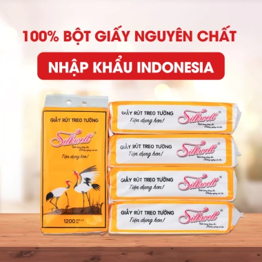 Combo 10 bịch khăn giấy rút đáy Silkwell 450g 2 lớp - không chất tẩy trắng, không bụi, giá 295.000