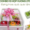 Combo 10 Bộ Hộp Vuông 27 Đựng Hoa Quả, Quà Tặng Nắp Mica và Túi Xách Thiết Kế Xưởng Gốc Giá 155k