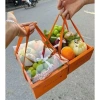 Combo 10 bộ khay giấy, nắp Meka, dây lụa 27x18x9cm - Đựng trái cây, quà biếu, giá ưu đãi