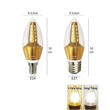 Combo 10 Bóng Đèn LED 5W Quả Nhót Nến E14/E27 - Giá Chỉ 105.999đ 2