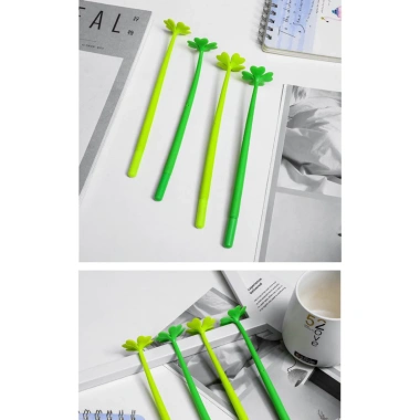 Combo 10 Bút Gel Bông Hoa Cỏ 4 Lá May Mắn - Ngòi Thay Thế, Dùng cho Học Sinh, 45.000 VND 2
