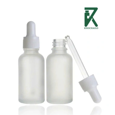 Combo 10 chai chai thủy tinh tinh dầu serum mờ khoen trắng sọc to bóp trắng 5-100ml - Giá chỉ 61.000đ