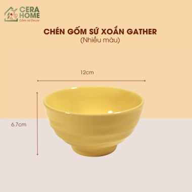 Combo 10 Chén Gốm Sứ Cerahome 12cm Men Bóng, Chén Lò Vi Sóng Nhiều Màu Đẹp Độc Đáo, Trang Trí Hiện Đại, Giá Ưu Đãi 239k