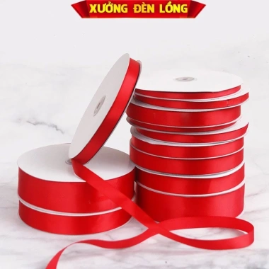 Combo 10 cuộn ruy băng lụa đỏ 22m Trang trí Tết, Đám cưới, Gói quà - 58.000₫ 4