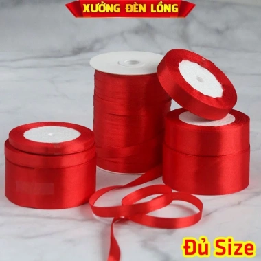 Combo 10 cuộn ruy băng lụa đỏ 22m Trang trí Tết, Đám cưới, Gói quà - 58.000₫ 5