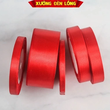 Combo 10 cuộn ruy băng lụa đỏ 22m Trang trí Tết, Đám cưới, Gói quà - 58.000₫ 7