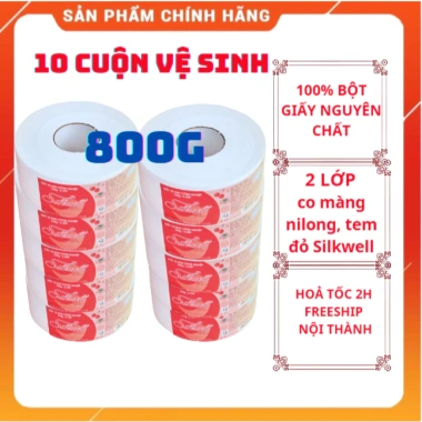 Combo 10 cuốn vệ sinh lớn 700g Silkwell - Giá ưu đãi 145.000đ, giảm giá 4