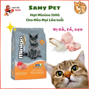 Combo 10 Gói 350g Hạt MININO PLUS Cho Mèo Trưởng Thành - Giá chỉ 197k, Dinh Dưỡng Cao