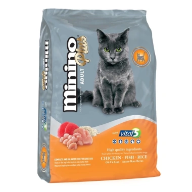 Combo 10 Gói 350g Hạt MININO PLUS Cho Mèo Trưởng Thành - Giá chỉ 197k, Dinh Dưỡng Cao