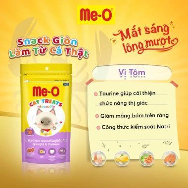 Combo 10 gói bánh Me-O cho mèo, bánh cá đa vị + tặng nón BH HĐ299k, giá 117.000 VND