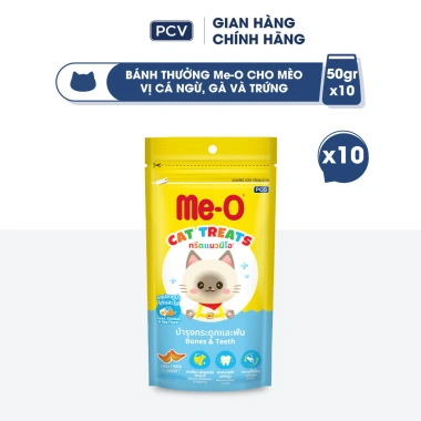 Combo 10 gói Bánh Thưởng Me-O vị tôm, cá hồi, cá ngừ, gà, trứng - Tặng Nón BH HĐ299k - Giá chỉ 117.000₫ Combo 10 gói Bánh Thưởng Me-O vị tôm, cá hồi, cá ngừ, gà, trứng - Tặng Nón BH HĐ299k - Giá chỉ 117.000₫