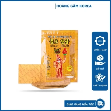Combo 10 Gói Cao Dán Hồng Sâm Gold Insam Vàng - Giảm Đau Nhanh, Tăng Sức Khỏe, 25 Miếng / Gói - Chỉ 309.000 VND