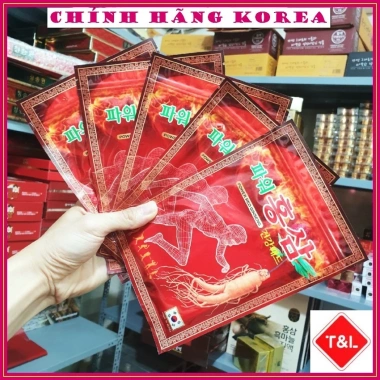 Combo 10 gói Cao dán hồng sâm Hàn Quốc Power đỏ Giảm đau lưng, cơ, vai gáy chỉ 275k