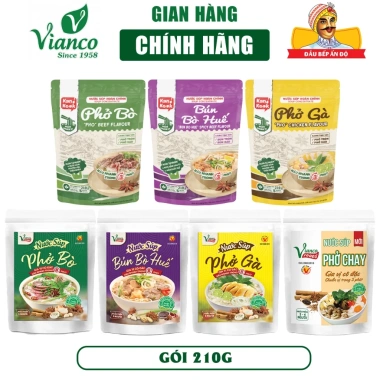 Combo 10 gói gia vị uớp thịt - Bò Kho, Phở, Bún Bò, Cà Ri, Ngũ Vị Hương Vianco - Chỉ 55.000đ