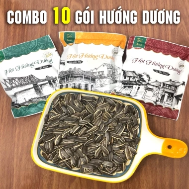 Combo 10 Gói Hạt Hướng Dương 3 Vị Tự Nhiên Dừa Óc Chó 55g Ăn Vặt HULA Giá 65.000