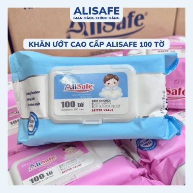 Combo 10 gói Khăn Giấy Uớt Alisafe 100 tờ - An toàn da, tiện lợi du lịch, giá 125.000